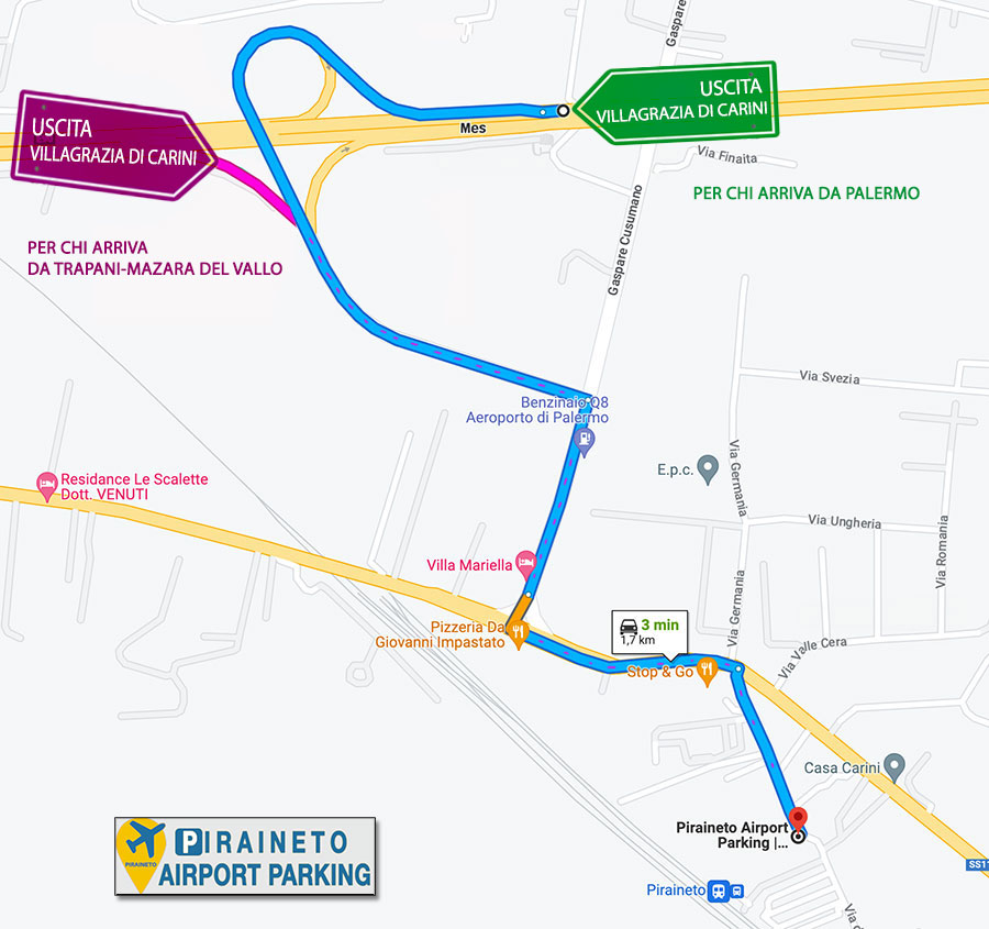 Mappa come trovare parcheggio